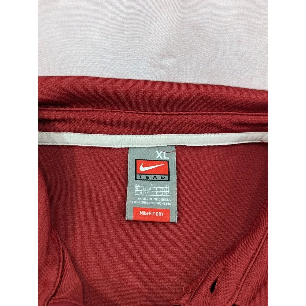VTG Nike Team XL Oklahoma Sooners Nike Fit dry Polo Golf Shirt Red‎ Football EUC